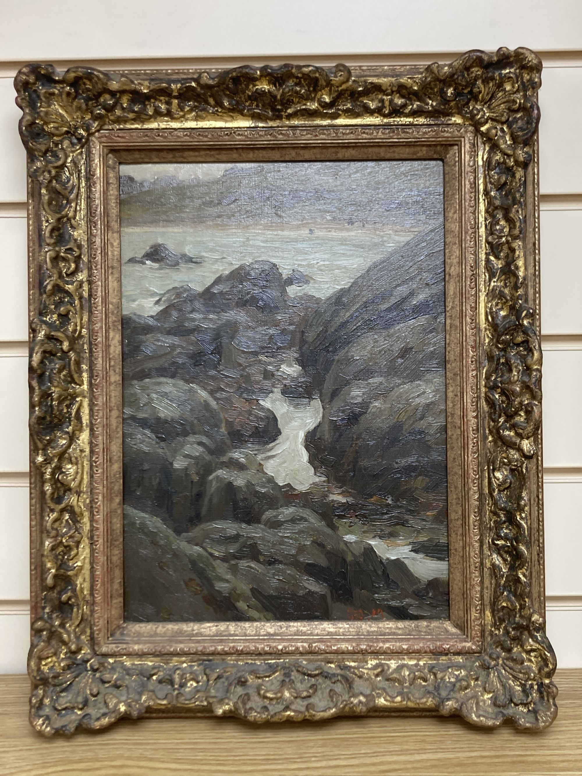 George Morrow (Irish, 1869-1955), oil on board, The Incoming Tide, signed, 32 x 23cm